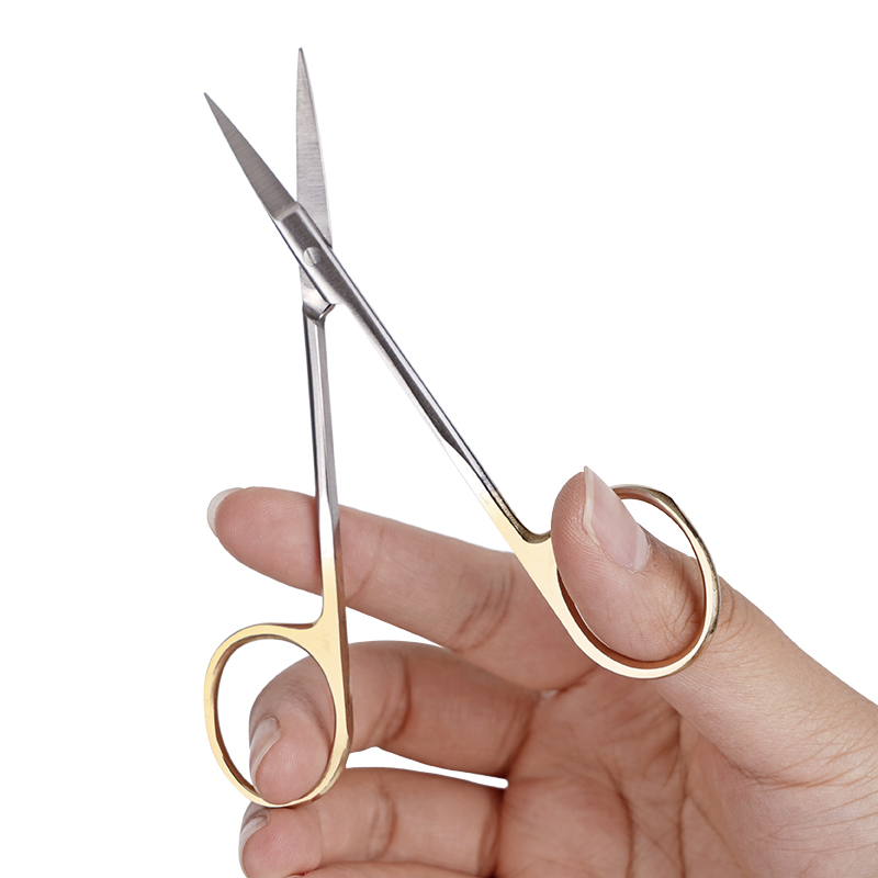 Medical Scissors - ทันตกรรมสแตนเลสกรรไกรผ่าตัดทางการแพทย์ตรง/ปลายโค้งทองชุบจับสัตว์ Vet กรรไกรกรรไกรตัดผม