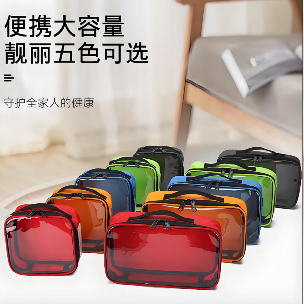 First Aid Kit - กระเป๋าเก็บยาพกพาสำหรับเดินทางกลางแจ้ง ความจุขนาดใหญ่ ทำจากผ้า Oxford สำหรับยาที่บ้าน ชุดปฐมพยาบาล