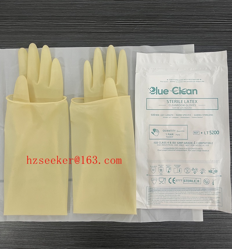 Medical Gloves - Blue Clean LT5200 (1คู่) ถุงมือยางลาเท็กซ์สำหรับห้องปลอดเชื้อ ขนาด