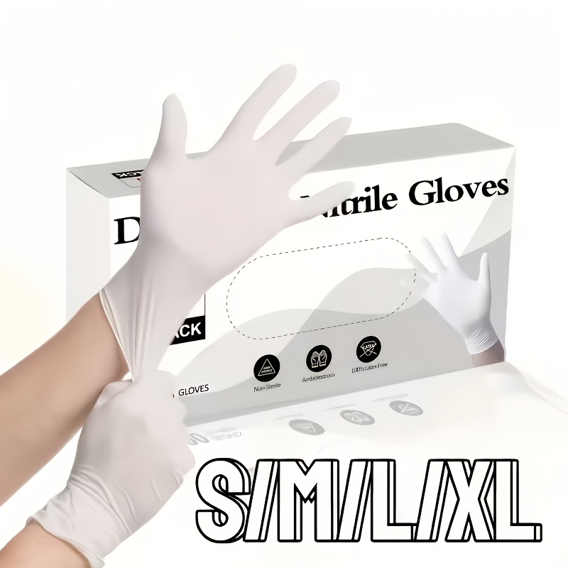 Medical Gloves - ถุงมือไนไตรล์สีขาวแบบหนาพิเศษ กันลื่นและทนต่อการบาด เหมาะสำหรับงานครัว ทำสวน ล้างรถ ทำความสะอาดในโรงงานอุตสาหกรรม