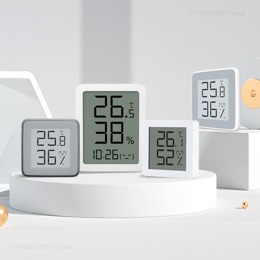 Thermometer Digital - เครื่องวัดอุณหภูมิและความชื้นดิจิตอล Miaomiaoce พร้อมจอ LCD เซ็นเซอร์วัดอุณหภูมิและความชื้น สถานีตรวจอากาศสำหรับบ้าน