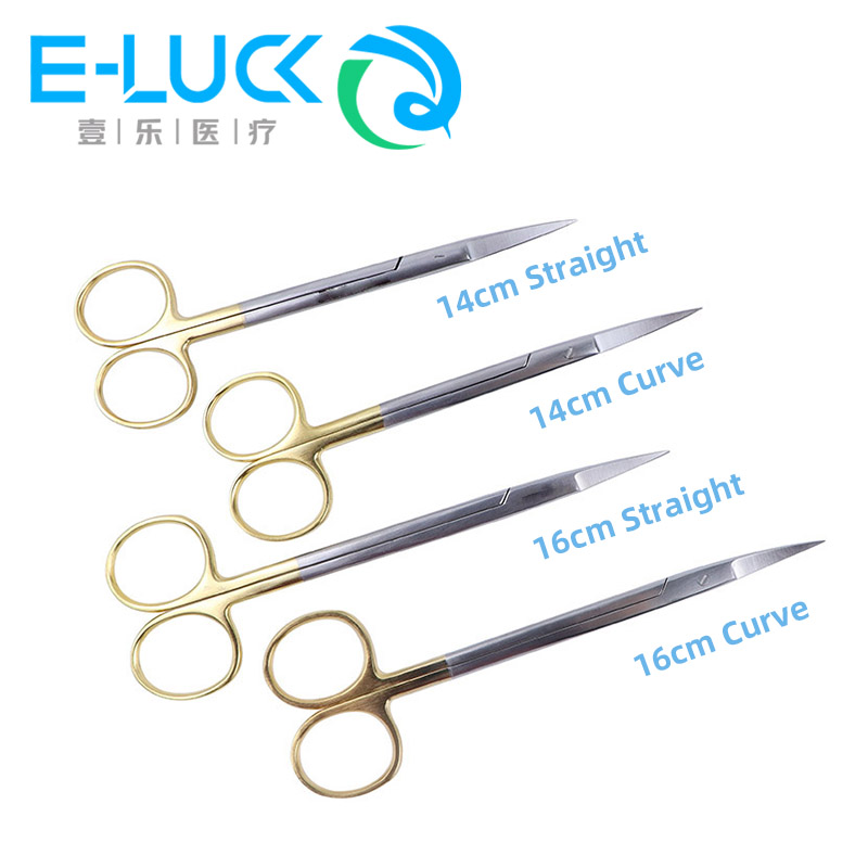 Medical Scissors - กรรไกรตัดเนื้อเยื่อทางทันตกรรม กรรไกรคีม กรรไกรทางการแพทย์ทางทันตกรรม กรรไกรคีมสแตนเลสสีทอง กรรไกรสำหรับความงาม
