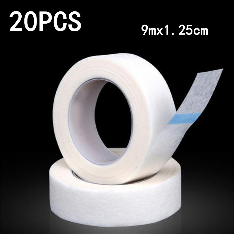 Medical Tape - 5/10/20 ชิ้น ขนาด 9M*1.25CM แผ่นปิดตาสำหรับต่อขนตา เทปกระดาษทางการแพทย์ที่ระบายอากาศได้ดี