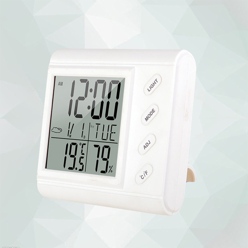 Thermometer Digital - เครื่องวัดอุณหภูมิและความชื้นแบบดิจิทัล พร้อมขาตั้งและดีไซน์สำหรับติดผนัง เหมาะสำหรับใช้ในบ้าน สำนักงาน คลังสินค้า และภายในอาคาร