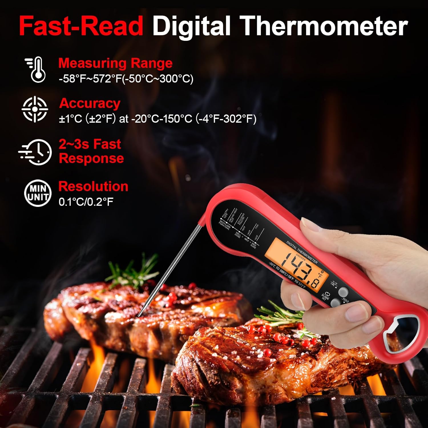 เทอร์โมมิเตอร์วัดอุณหภูมิเนื้อ - Thermometer Digital บทวิจารณ์และราคา